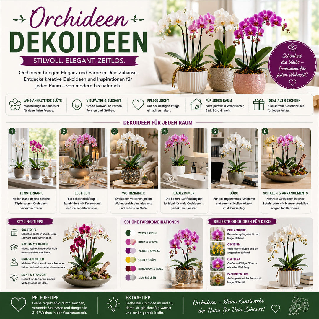 Orchideen Dekoideen – Die schönsten Inspirationen für ein stilvolles Zuhause ✓